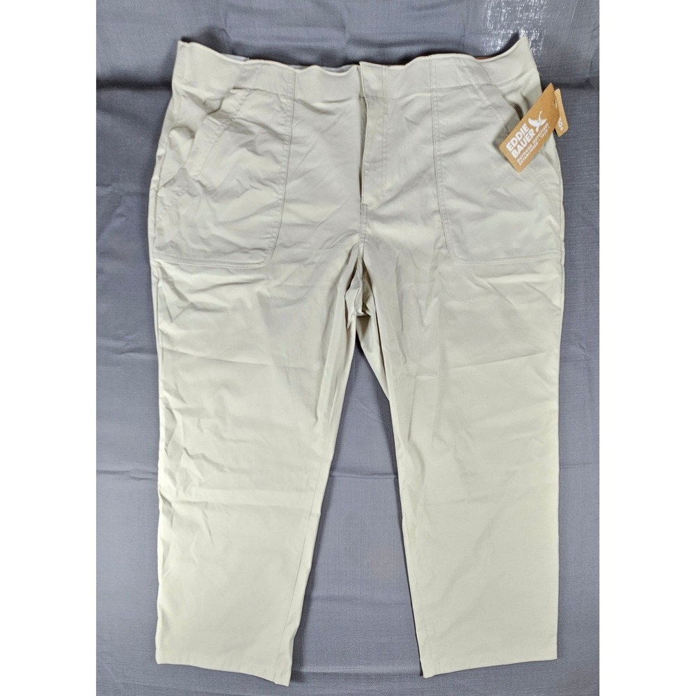 Eddie Bauer WR Horizon High Rise Crop Pants Size 18 Beige UPF 50+ 21551016 NWT